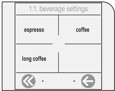 GAGGIA COFFEE - BEVERAGE SETTINGS - 1