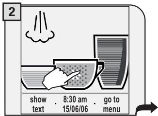 GAGGIA COFFEE - INSERT ONLY ONE SCOOP OF GROUND COFFEE AT A TIME. TWO CUPS OF COFFEE CANNOT BE DISPENSED AT THE SAME TIME. - 2