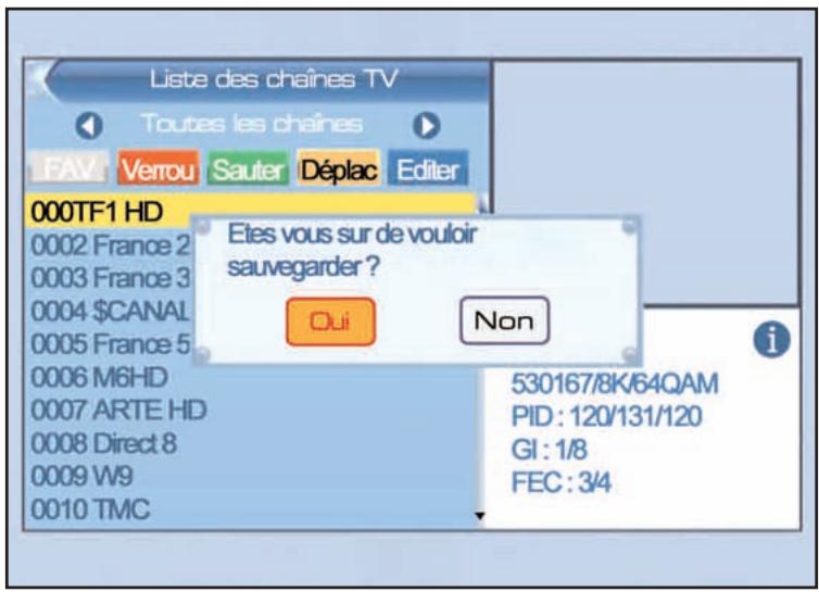 SERVIMAT TNT63HDU - LISTE DES CHÂINES (sauvegarde des modifications) - 1