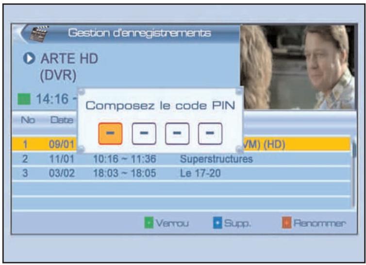 SERVIMAT TNT63HDU - GESTION DES ENREGISTREMENTS (verrouiller / déverrouiller un enregistrement) - 1