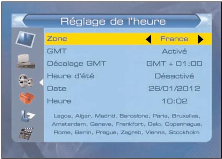 SERVIMAT TNT63HDU - CONFIGURATION SYSTEME (menu Réglage de l'heure) - 1