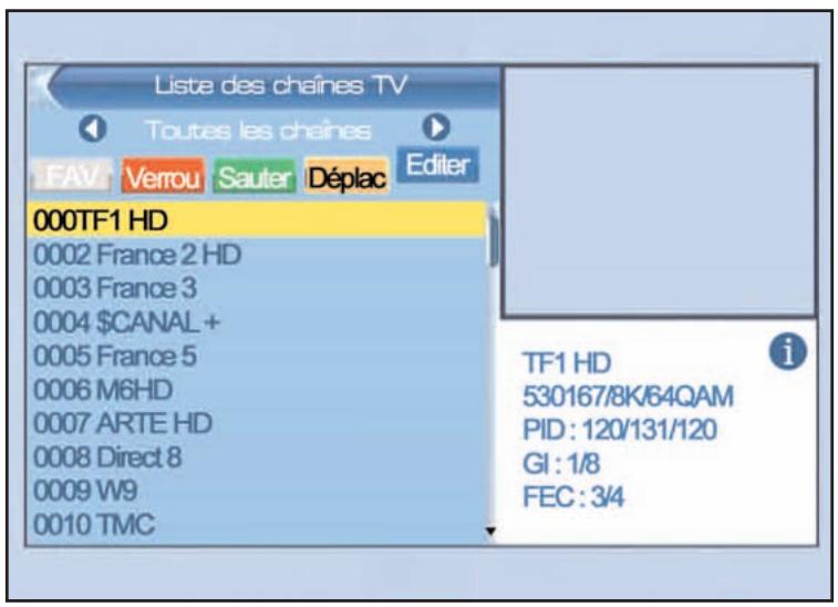 SERVIMAT TNT63HDU - LISTE DES CHAINES (éditer les chaines) - 1