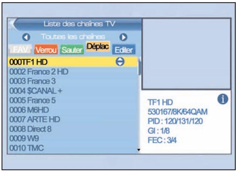 SERVIMAT TNT63HDU - LISTE DES CHAINES (déplacer une chaine dans une liste) - 1