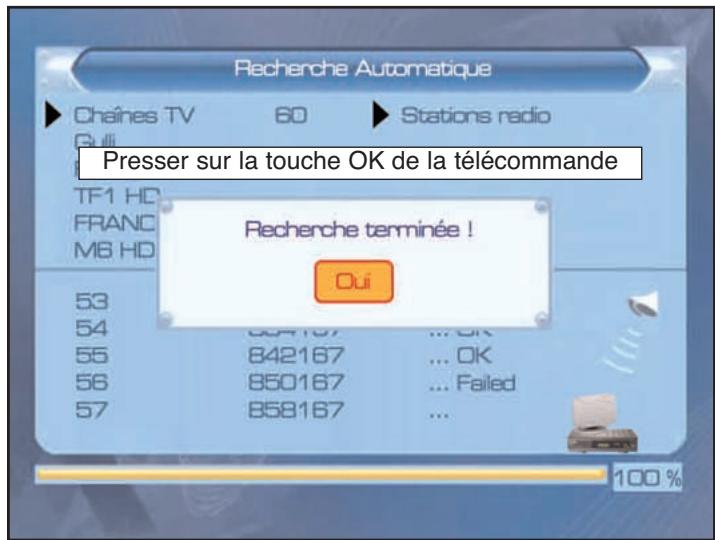 SERVIMAT TNT63HDU - INSTALLATION (recherche automatique, recherche en cours, recherche terminée) - 2