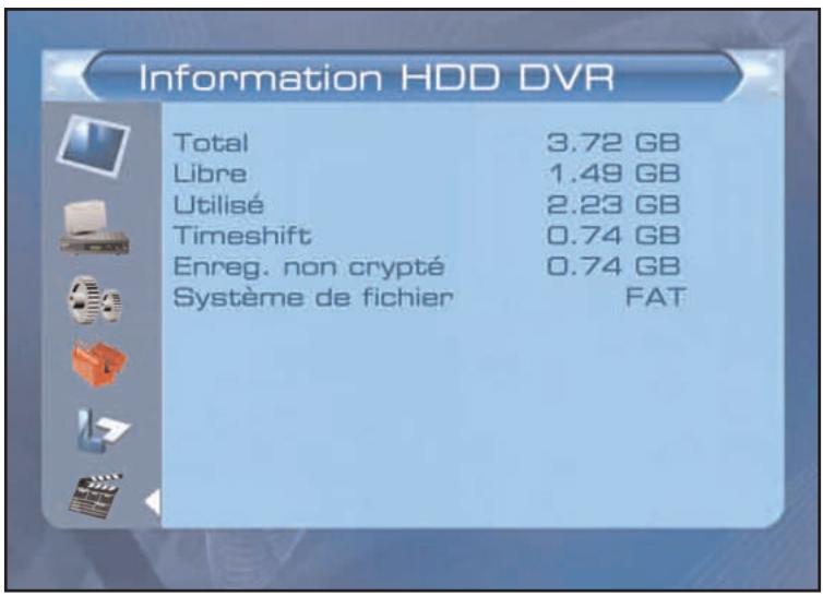 SERVIMAT TNT63HDU - ENREGISTREMENTS &amp; MULTIMEDIA (information HDD DVR) - 1