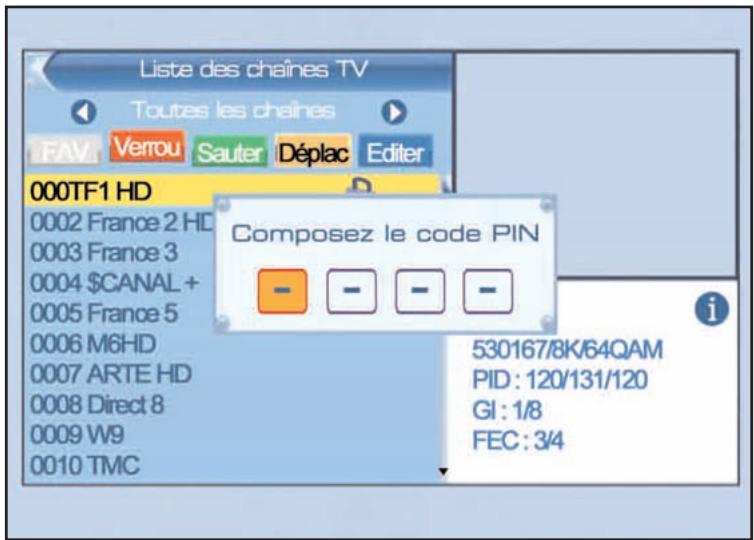 SERVIMAT TNT63HDU - LISTE DES CHAINES (verrouiller une chaine) - 1