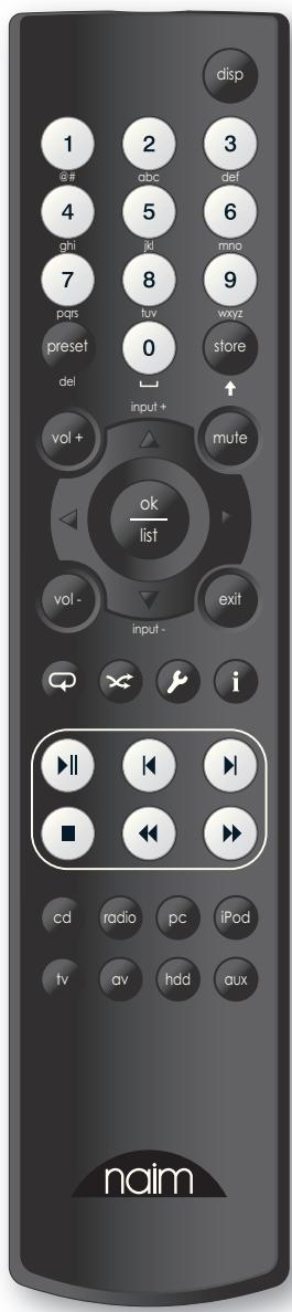 NAIM SUPERUNITI - Touches en modes normal et liste/ réglages - 1