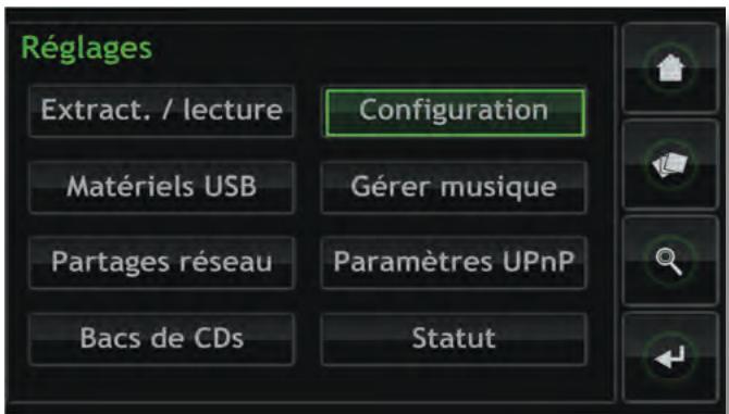 NAIM UNITISERVE-SSD - Le menu Réglages - 1