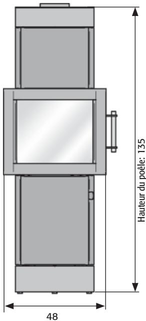 Hauteur du poêle: 135 48