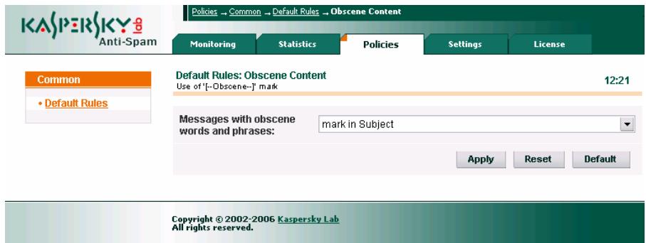 KASPERSKY ANTI-SPAM FOR LINUX - Section Obscene Content - 1