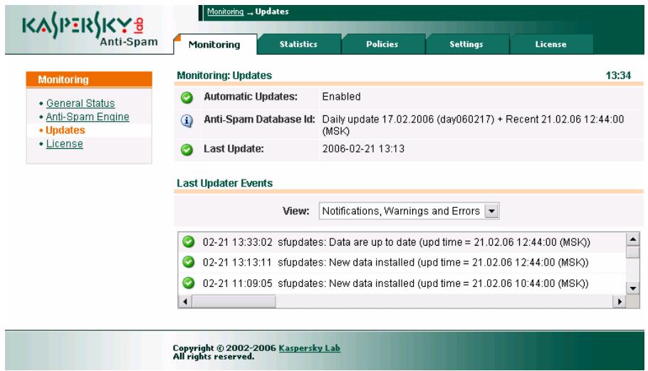 KASPERSKY ANTI-SPAM FOR LINUX - Informations détaillées sur le module de mise à jour - 1