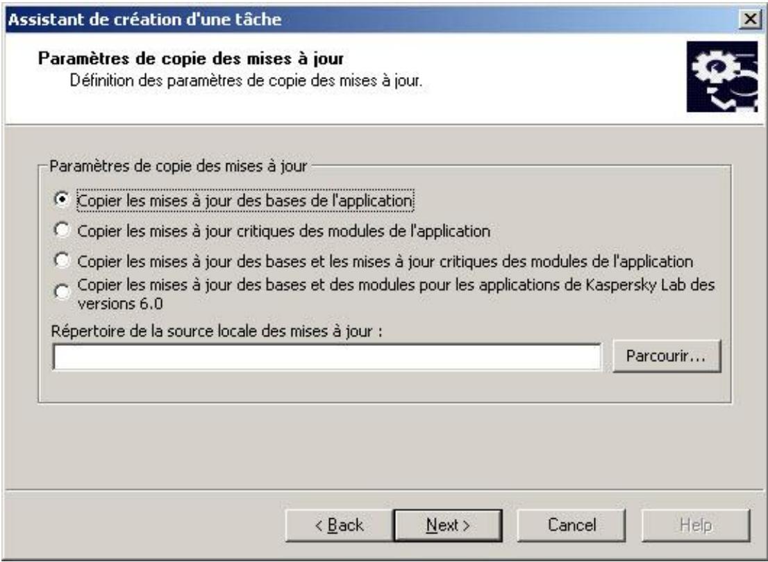 KASPERSKY ANTI-VIRUS FOR STORAGE - Creation d'une TACHE dans kaspersky administration KIT - 3