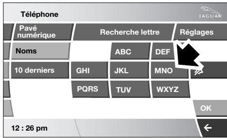 JAGUAR XK 2008 - Recherche de nom et effacement de noms dans le répertoire : - 2