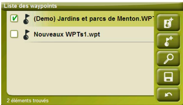 IGN E VADEO X - Listede waypoints - 1