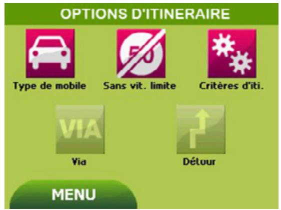 IGN EVADEO - Ce menu n'est pas accessible dans les modes autres que NAVIGATION ROUTIERE - 1