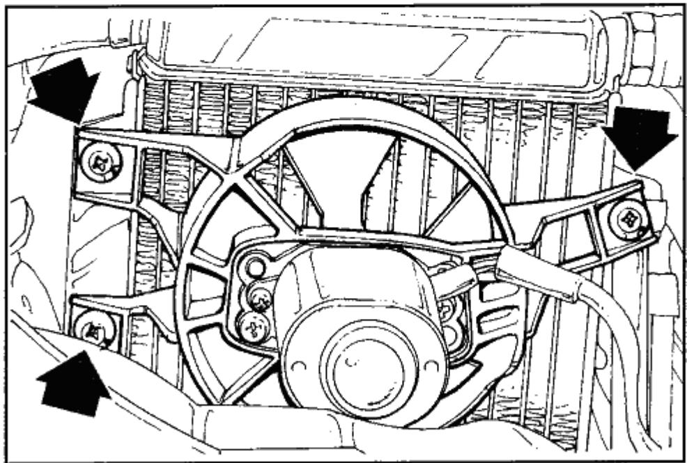 GILERA RUNNER FX - Dépose du groupe electroventilateur - 1