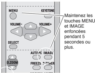 LOGICOM-SANYO PLC-XW60 - Pour changer le code de la télécommande: - 1