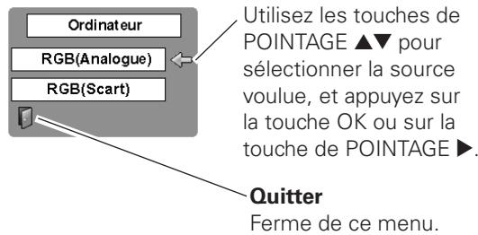 LOGICOM-SANYO PLV-Z2000 - Menu Sélection de source - 1