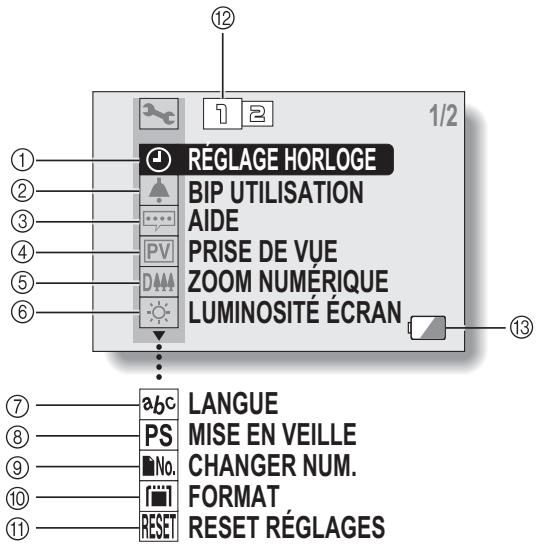 LOGICOM-SANYO XACTI VPC-S6 - Présentation de l'écran Option - 1