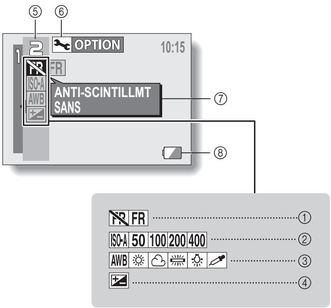 LOGICOM-SANYO XACTI VPC-S6 - ACCÉS À L'ÉCRAN DE RÉGLAGE DE PRISE DE VUE - 24