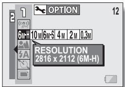 LOGICOM-SANYO XACTI VPC-S6 - En mode de prise d'image individuelle, sélectionné le menu de résolution ; en mode d'enregistrement de video clips, sélectionné le menu du mode de video clip. - 1