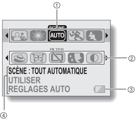 LOGICOM-SANYO XACTI VPC-S6 - PRÉSENTATION DE L'ÉCRAN DES RÉGLAGES FACILES - 1