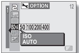 LOGICOM-SANYO XACTI VPC-S6 - Sélectionnez le menu de sensibilité ISO. - 1