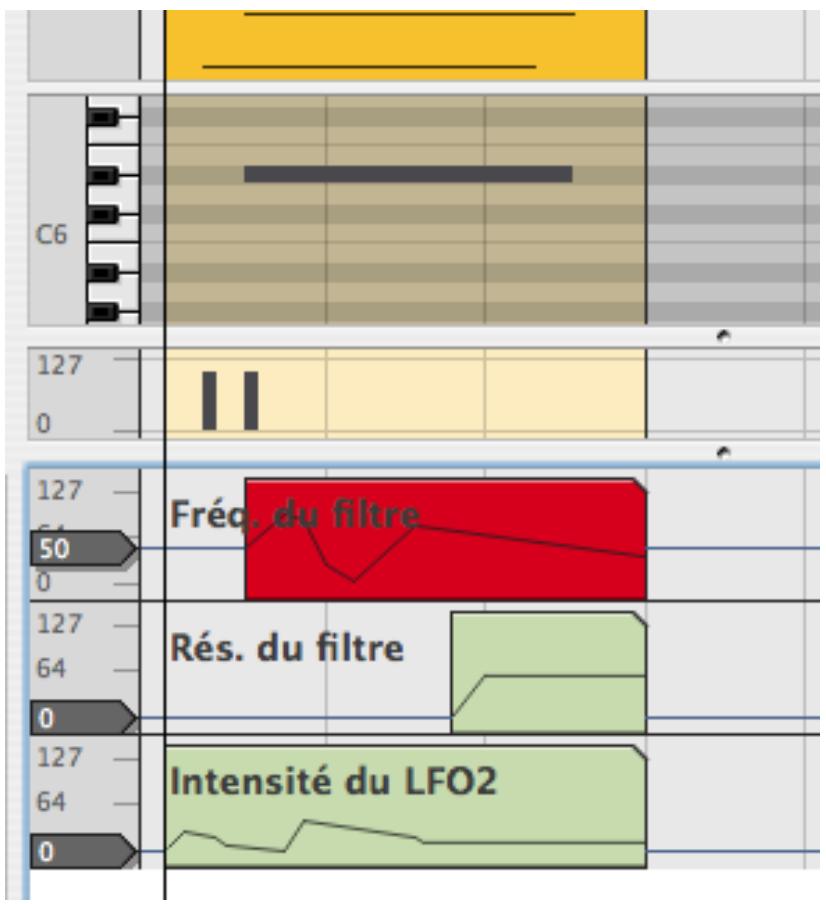 PROPELLERHEAD REASON 4 - Sélectionnez le mode édition pour la piste qui contient l'automation que vous souhaitez éditer. - 1