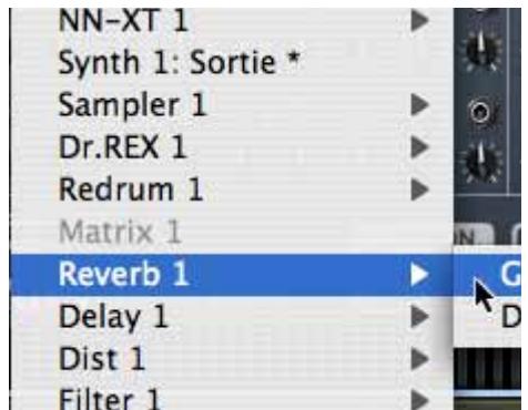 PROPELLERHEAD REASON 4 - Utiliser les menus pop-up - 1