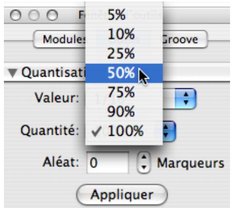PROPELLERHEAD REASON 4 - Sélectionnez une valeur dans le menu pop-up Quantité. - 1