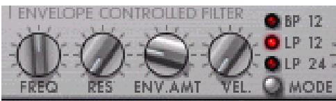 PROPELLERHEAD REASON 4 - Paramètres de filtré - 1