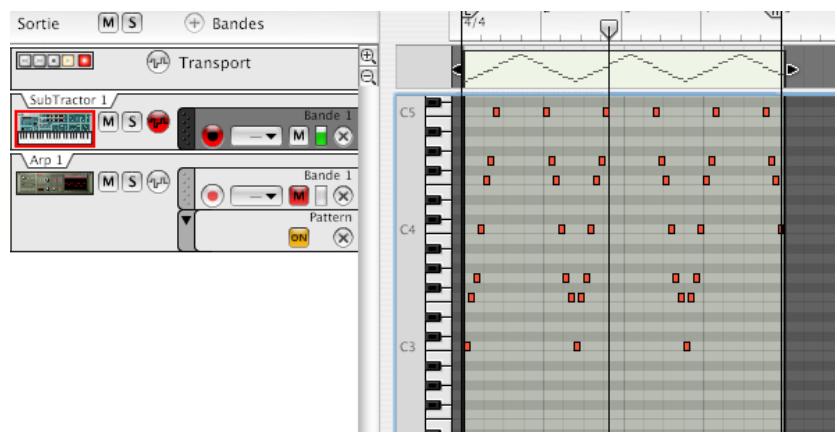 PROPELLERHEAD REASON 4 - Notes en arpège sur la piste - 1