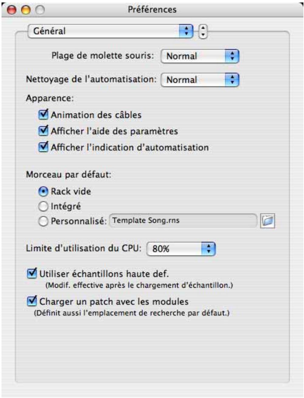 PROPELLERHEAD REASON 4 - Préférences - Général - 1
