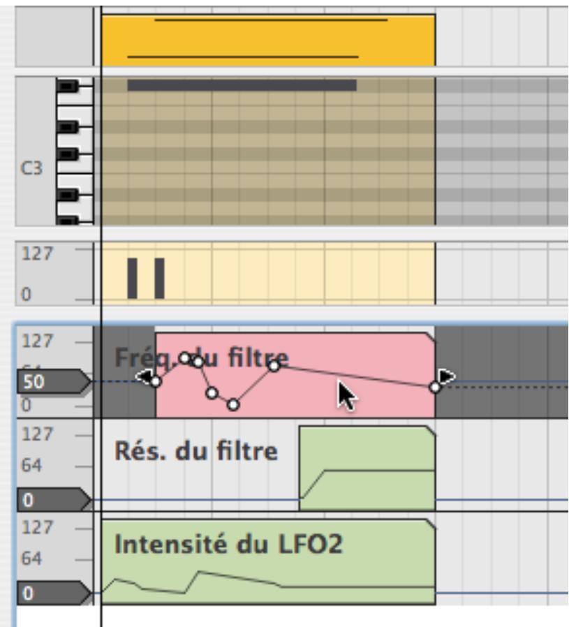 PROPELLERHEAD REASON 4 - Sélectionnez le mode édition pour la piste qui contient l'automation que vous souhaitez éditer. - 2