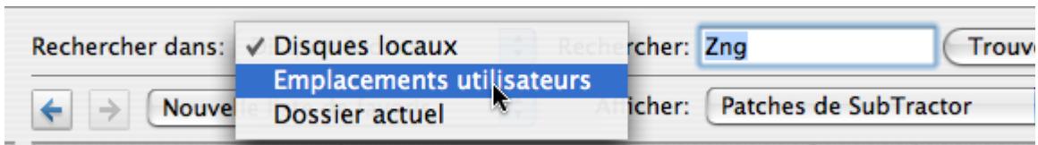 PROPELLERHEAD REASON 4 - Menu pop-up A partir de et champ Rechercher - 1