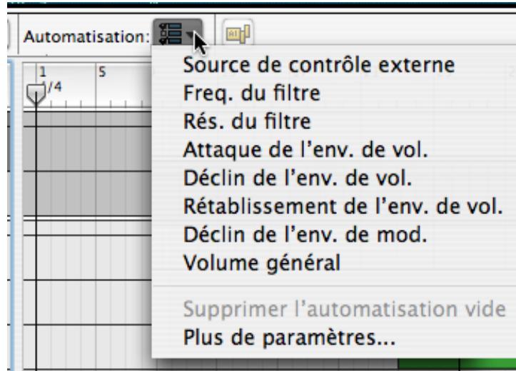 PROPELLERHEAD REASON 4 - Ajouter/supprimer des bandes d'automation - 2