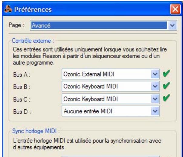 PROPELLERHEAD REASON 5 - Préférences - Contrôle avancé - 1