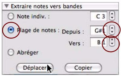 PROPELLERHEAD REASON 5 - Définissez les notes à déplacer vers le panneau « Extraire des notes vers des bandes » de la fenêtre Outils. - 1