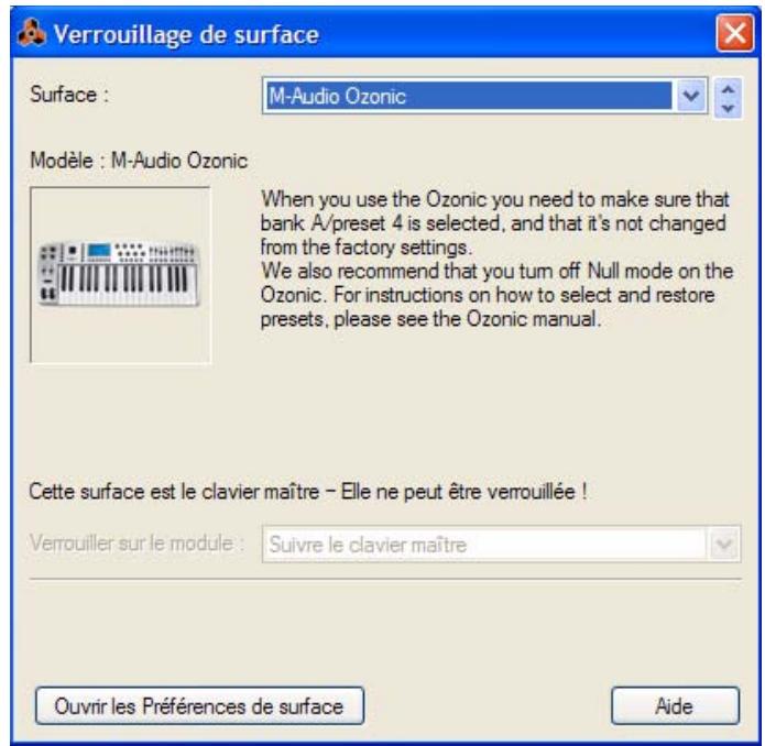 PROPELLERHEAD REASON 5 - Sélectionnez « Verrouillage d'une surface... » dans le menu Options. - 1