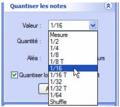 PROPELLERHEAD REASON 5 - Sélectionnez une valeur de quantification dans la liste déroulante Valeur de la fenêtre Outils. - 1