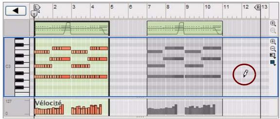 PROPELLERHEAD REASON 5 - À propos du dessin de notes en dehors d'un clip ouvert - 7