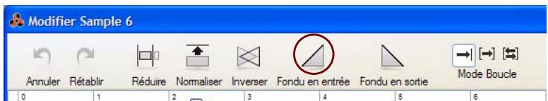 PROPELLERHEAD REASON 5 - Cliques sur le bouton Fondu en entrée (ou en sortie). - 1