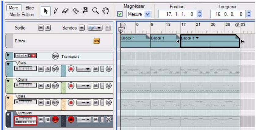 PROPELLERHEAD REASON 5 - Rendez des bandes muettes dans les clips d'automation de blocs - 3