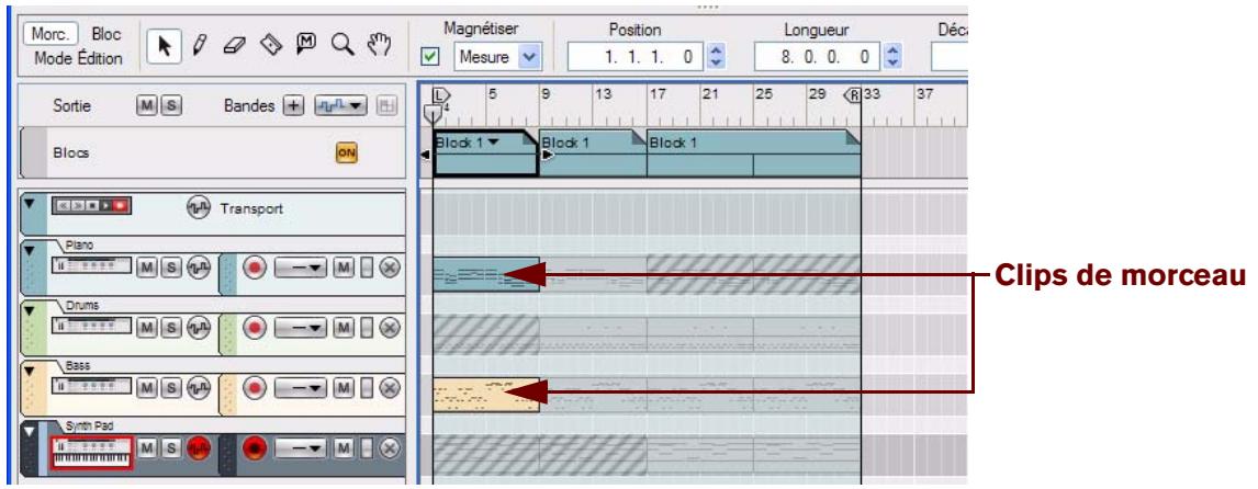PROPELLERHEAD REASON 5 - Combinaison de clips d'automation de blocs et de clips de morceau - 1