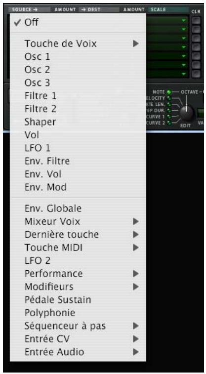 PROPELLERHEAD REASON 5 - Cliquez sur la ligne du haut de la colonne Source la plus à gauche. - 1