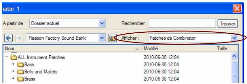 PROPELLERHEAD REASON 5 - Affichage de la liste déroulante - 1
