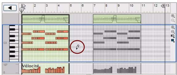 PROPELLERHEAD REASON 5 - À propos du dessin de notes en dehors d'un clip ouvert - 1
