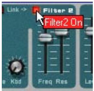 PROPELLERHEAD REASON 5 - Pour activer le filtrte 2, cliquez sur le bouton en haut de la section Filtre 2. - 1