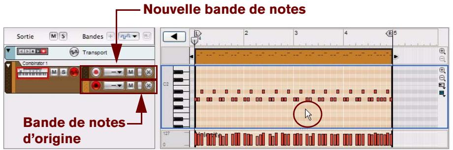 PROPELLERHEAD REASON 5 - Cliquez sur le bouton « Déplacer » du panneau « Extraire des notes vers des bandes » - 1