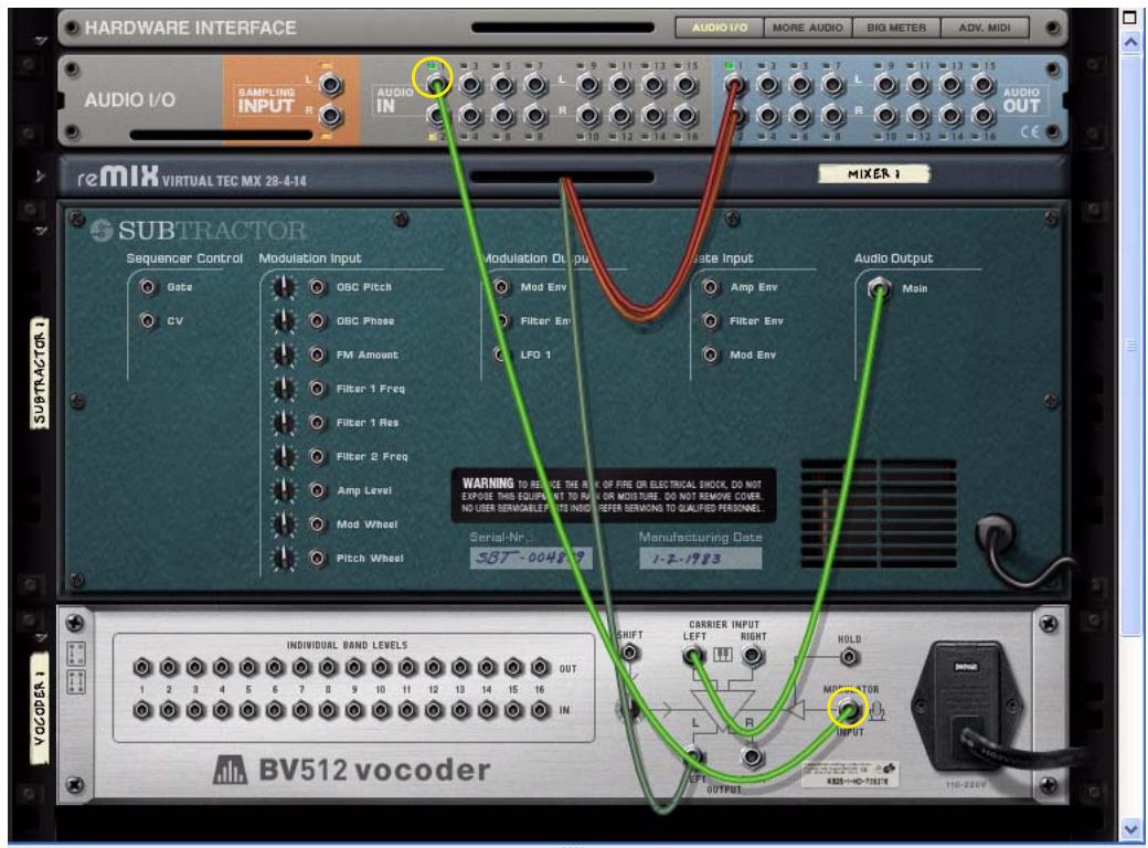 PROPELLERHEAD REASON 5 - Sélectionnéz le module porteur (Subtractor) et crééz un vocodeur BV512. - 2
